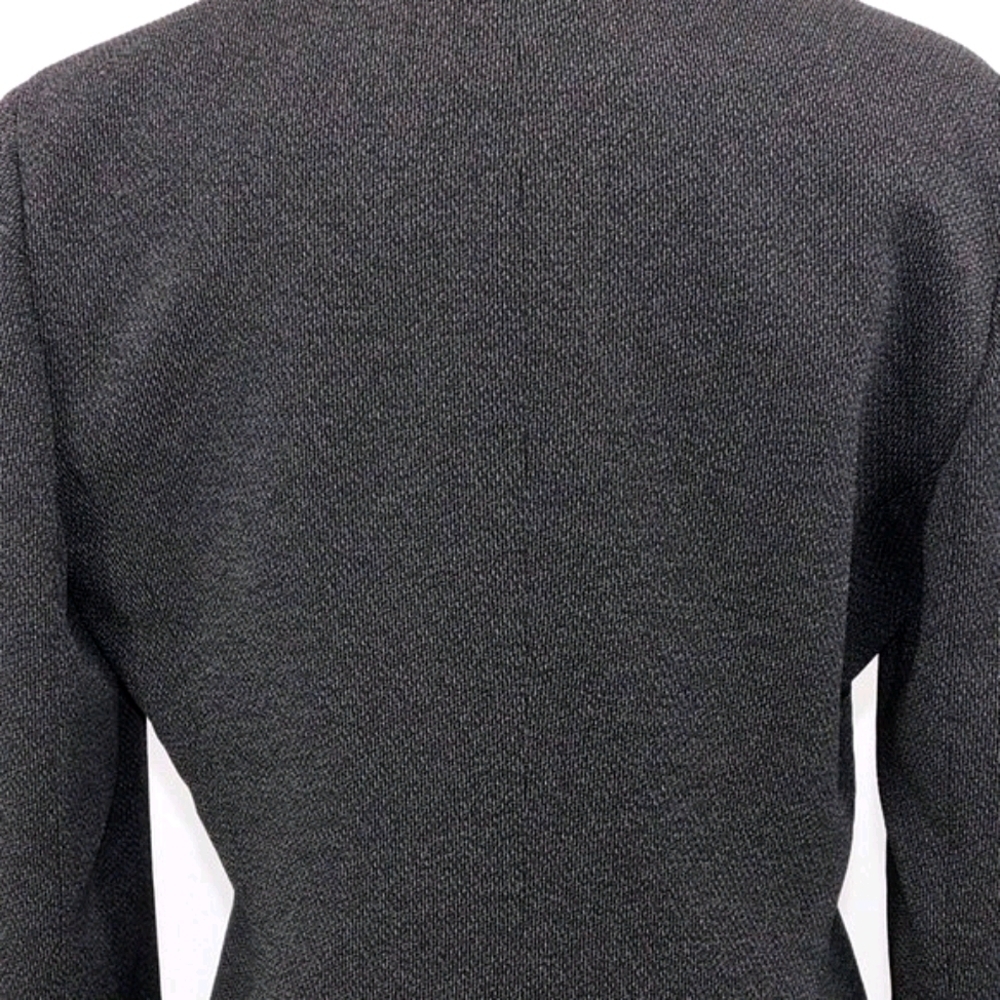 Tahari Grey One Button Herringbone Blazer - Picture 8 of 13